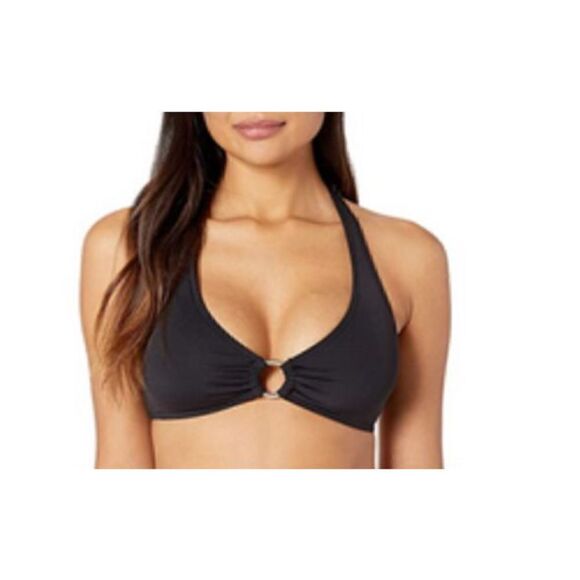 1017 Michael Kors Logo-Ring Halter Bikini Top WHITE sz S - Picture 1 of 1